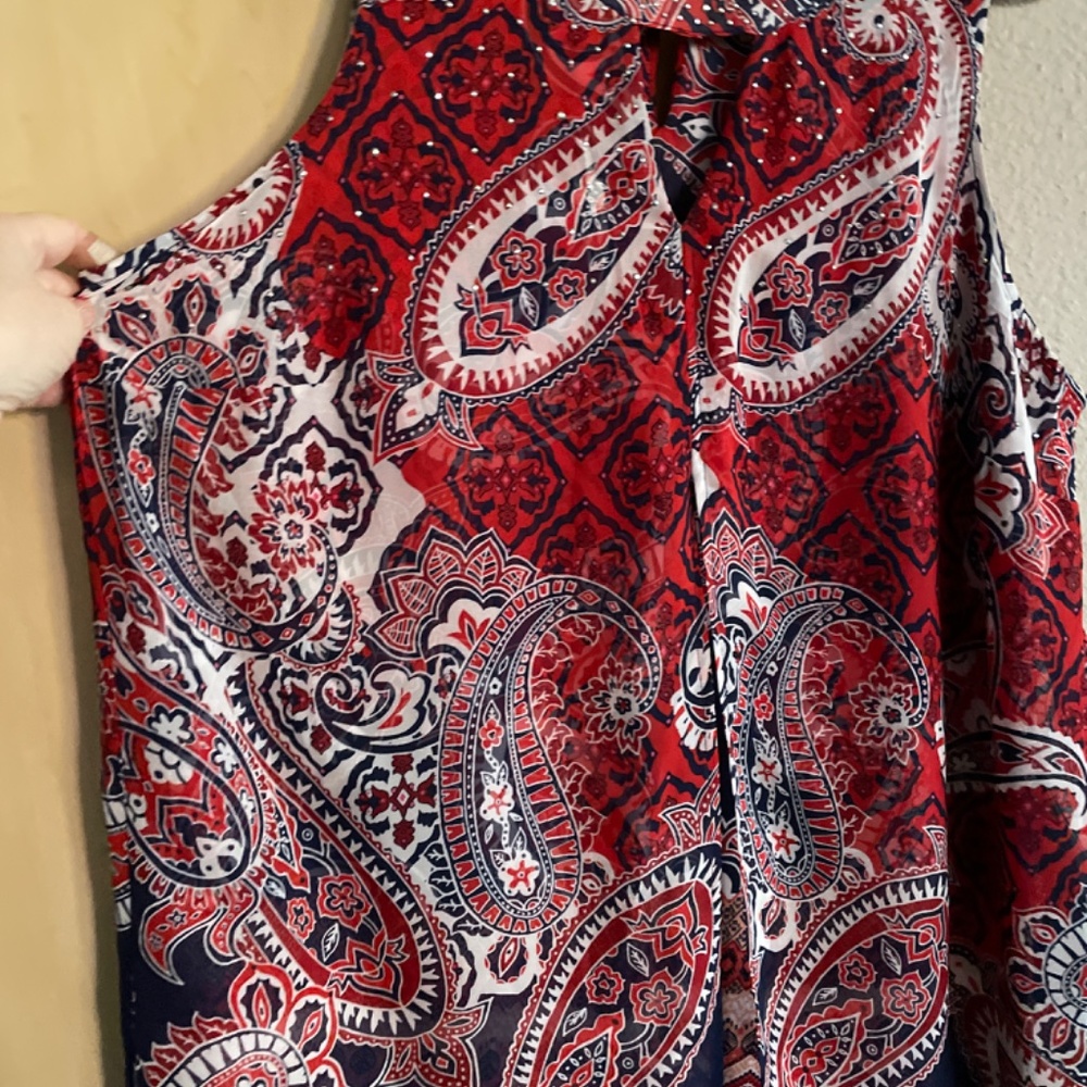 Women XL Gorgeous Bohemian Tank Babydoll Shift Dress Spring Summer Dress - Picture 3 of 8